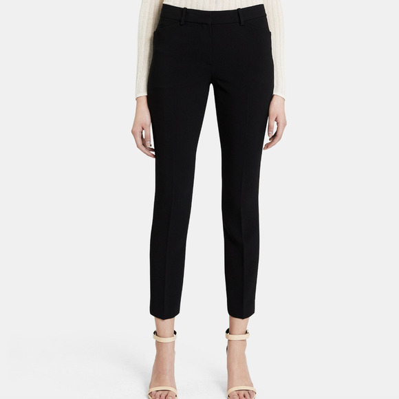 Theory Black Izelle P2 Modern Crepe Slim Trouser Pants • Size 0 🔴 - Picture 1 of 4
